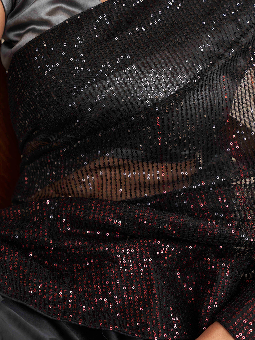 Tikhi Imli Sequinned Satin Heavy Work Saree