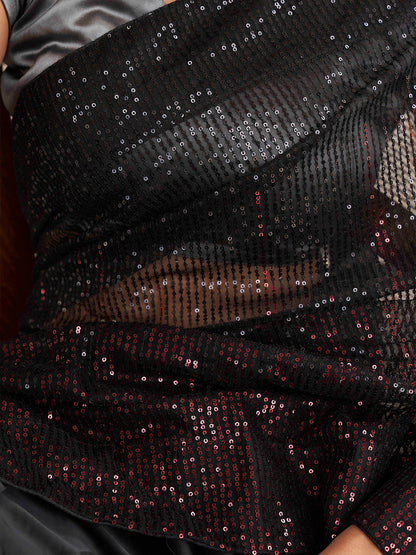 Tikhi Imli Sequinned Satin Heavy Work Saree