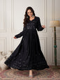 InWeave Black Mirror Work Long Anarkali Kurta