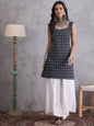InWeave Black Ikkat Kantha Kurta