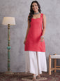 InWeave Red Kantha Striped Kurta