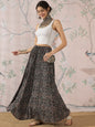 InWeave Black Maroon Ajrakh Fr Skirt