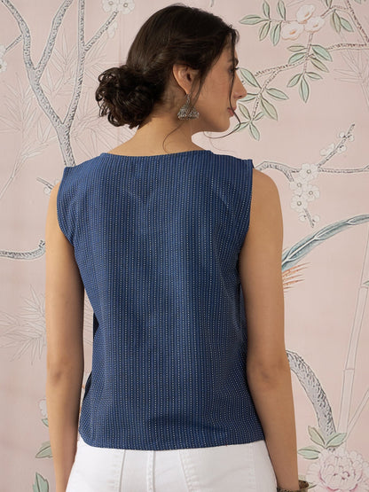 InWeave Blue Kantha W/S Top