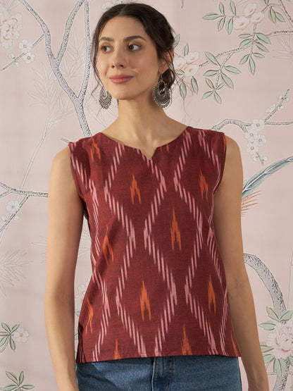 InWeave Rust Ikkat W/S Top