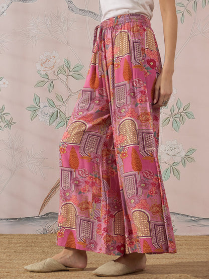 InWeave Dull Pink Window Palazzo