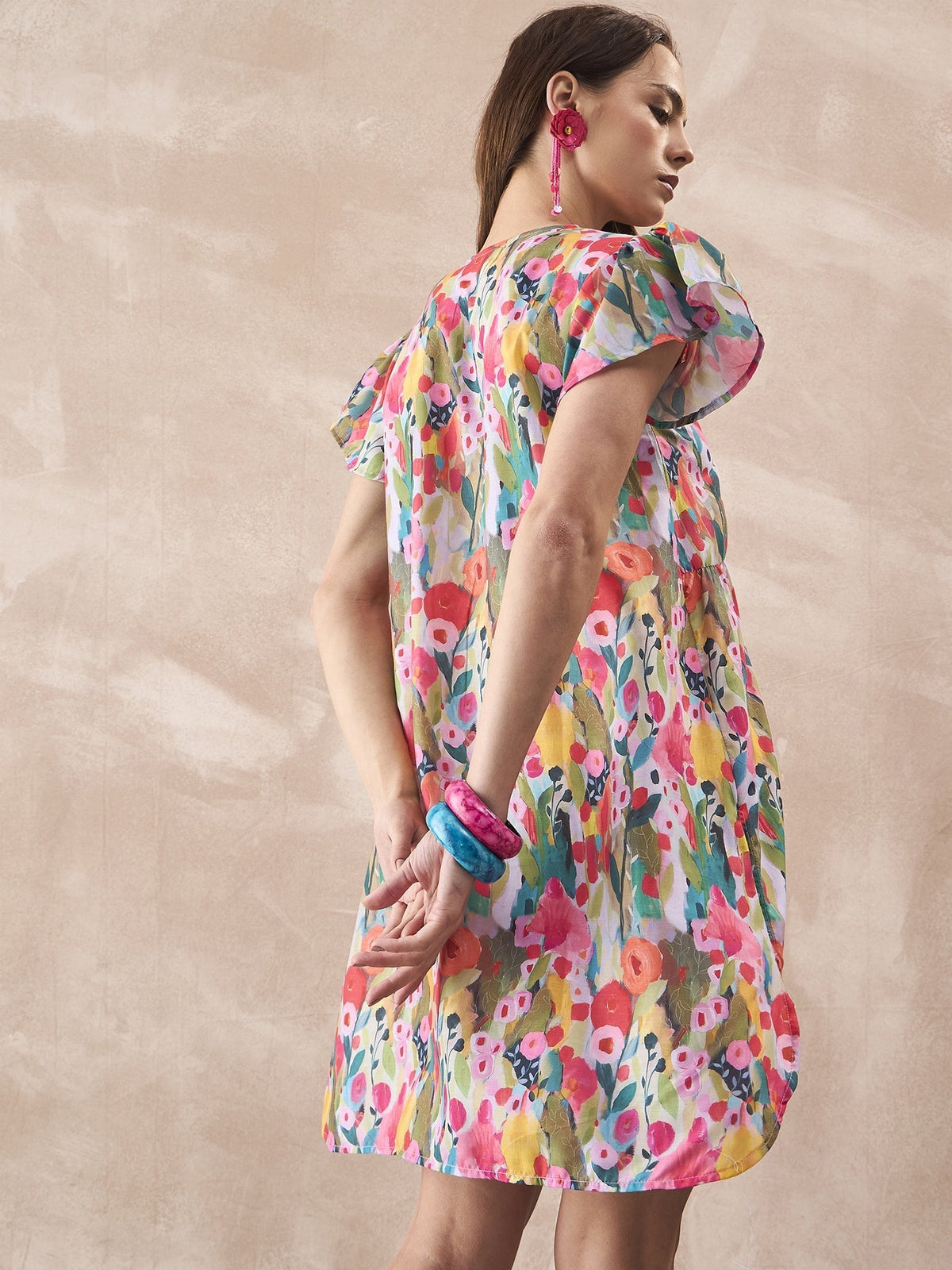 InWeave Multi Flower Short Dress