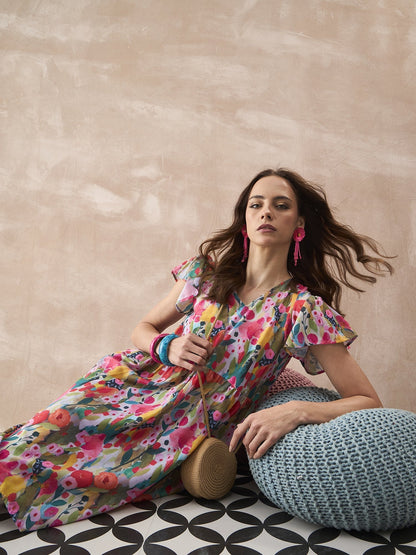 InWeave Multi Flower Short Dress