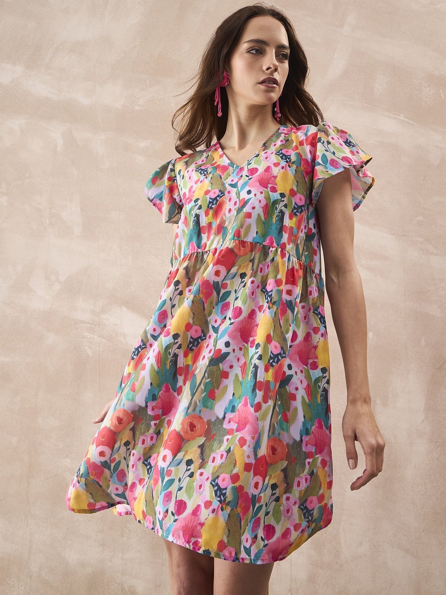 InWeave Multi Flower Short Dress