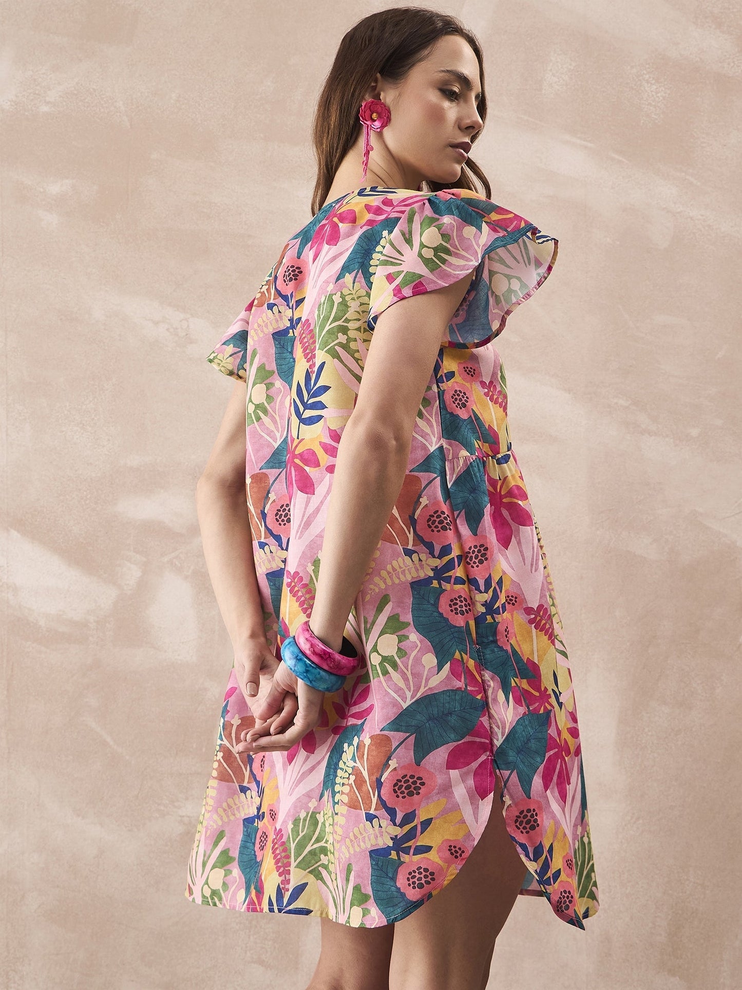 InWeave Leaf Multi Short Dress