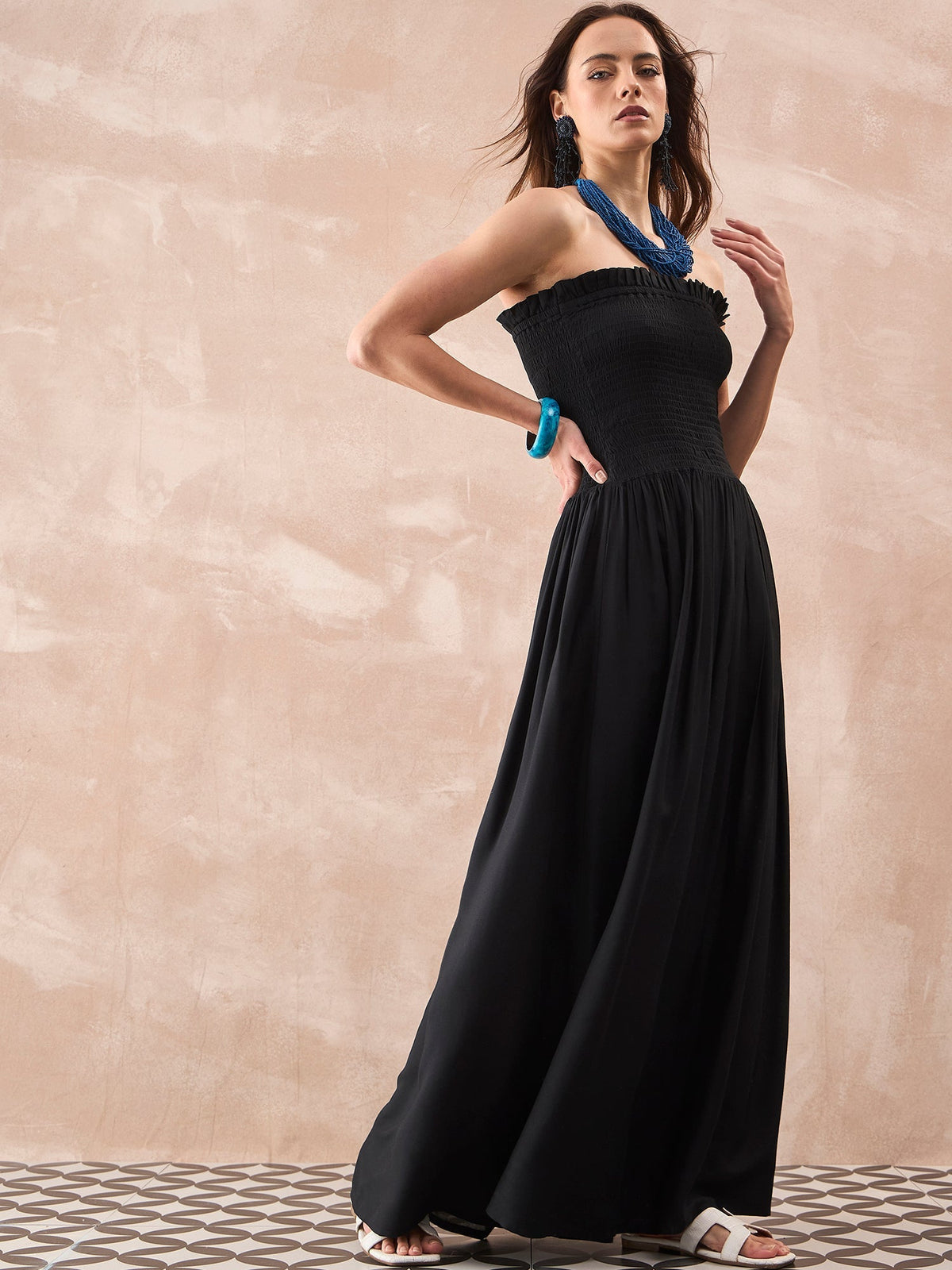 InWeave Black Solid Off Shoulder Dress