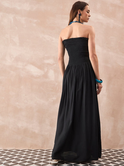 InWeave Black Solid Off Shoulder Dress