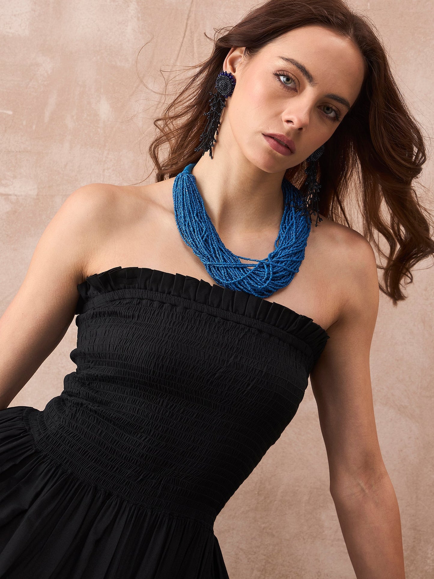 InWeave Black Solid Off Shoulder Dress