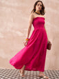 InWeave Fuchsia Solid Off Shoulder Dress