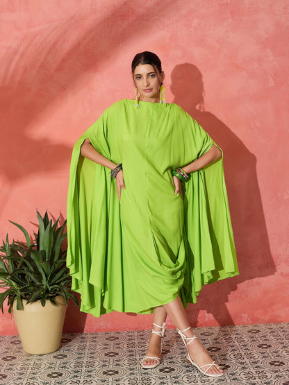 InWeave Lime Green Rayon Cowel Style Kaftan