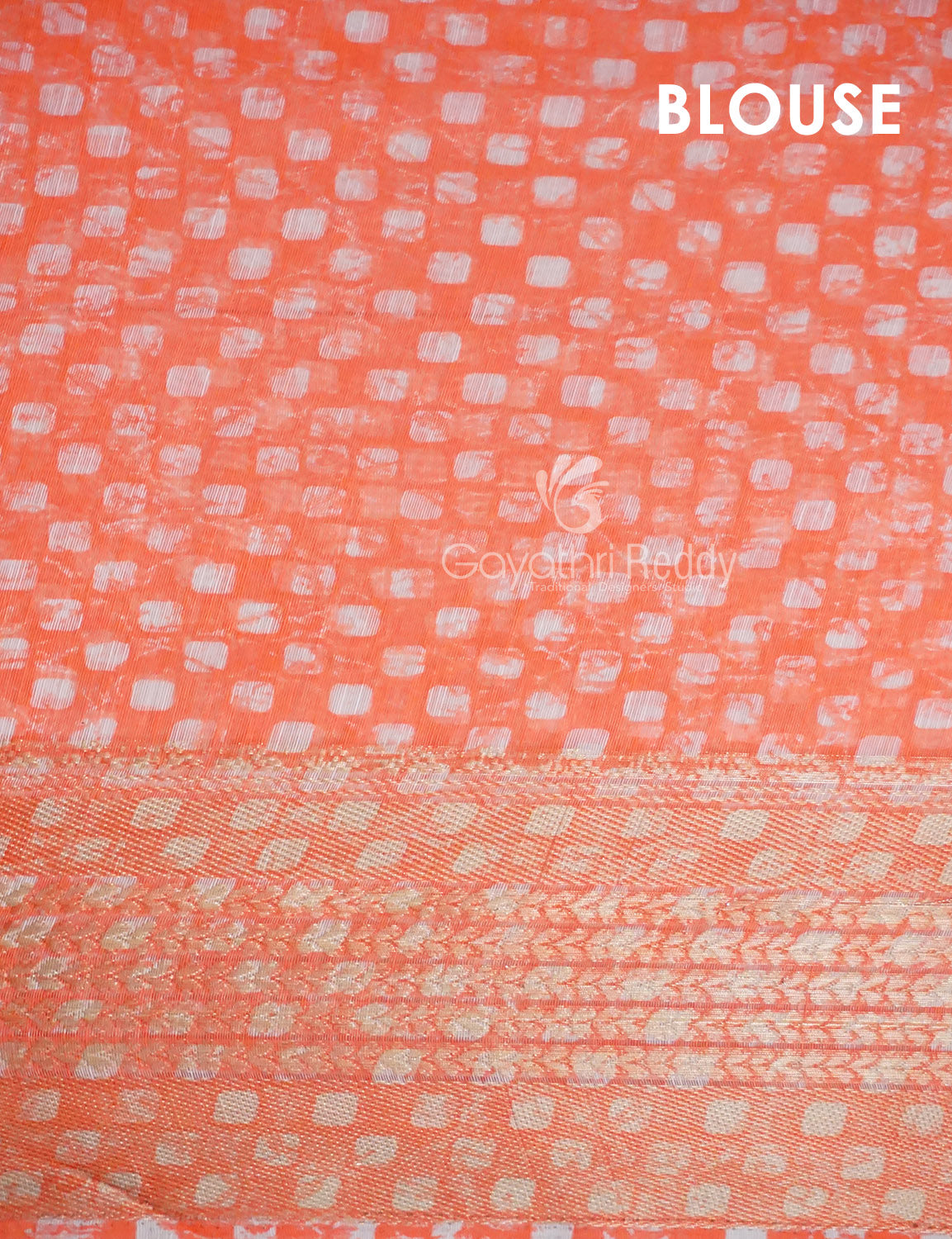 Vibrant Combination of Baby Peach and Orange with Floral Design Semi Chanderi Saree By Gayathri Reddy Designer Studio