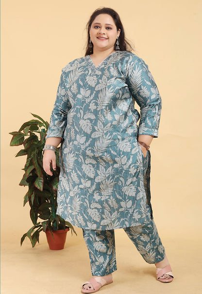 Monjolika Fashion Grey Premium Lichi Viscose Hand Work Classic Salwar Suit