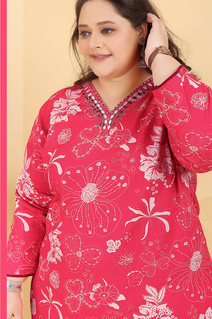 Monjolika Fashion Pink Premium Rayon Hand Work Classic Salwar Suit