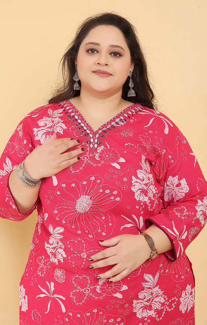 Monjolika Fashion Pink Premium Rayon Hand Work Classic Salwar Suit