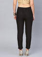 Juniper Women Black Cotton Flex Solid Slim Fit Pant/Slim Pant