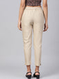 Juniper Women Sandgrey Cotton Flex Solid Slim Fit Pant/Slim Pant