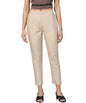 Juniper Women Sandgrey Cotton Flex Solid Slim Fit Pant/Slim Pant