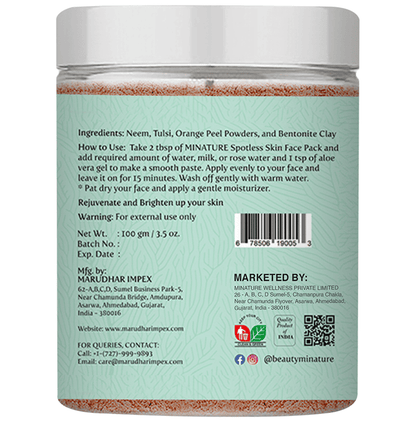 Minature Spotless Skin Face Pack