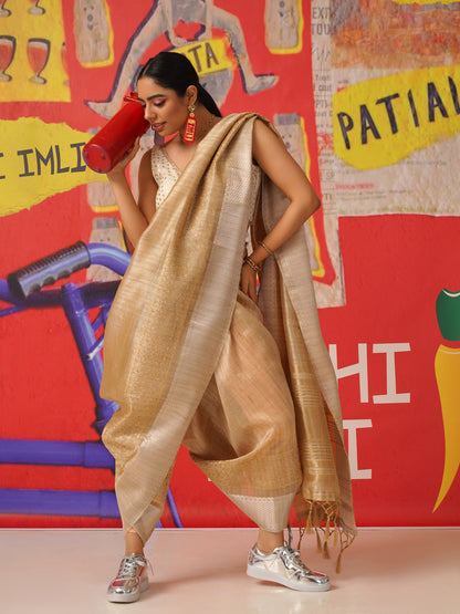 Tikhi Imli Sequinned Jute Silk Saree