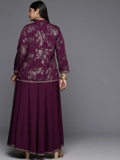 Ahalyaa Women's Traditional Wear Co-ords - Burgundy