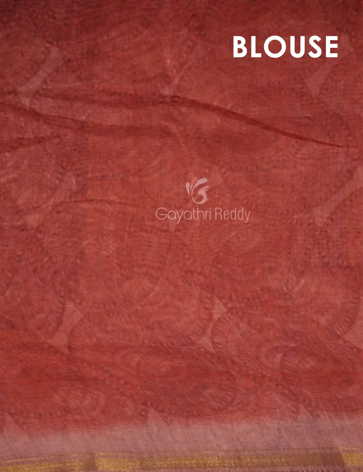 Peachish Orange Colour Abstract Print Semi Chanderi Saree By Gayathri Reddy Designer Studio