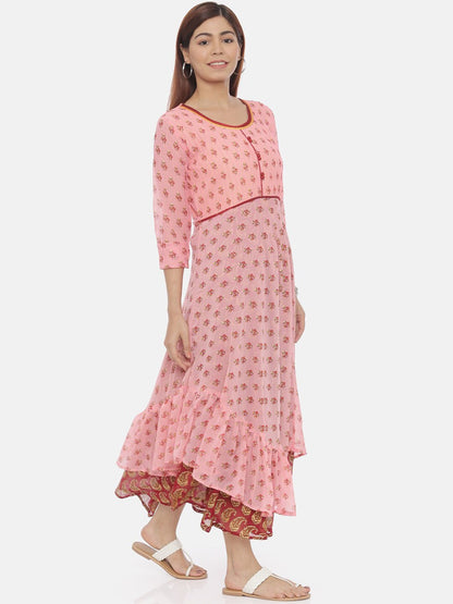 Souchii Brown Printed Maxi Dress