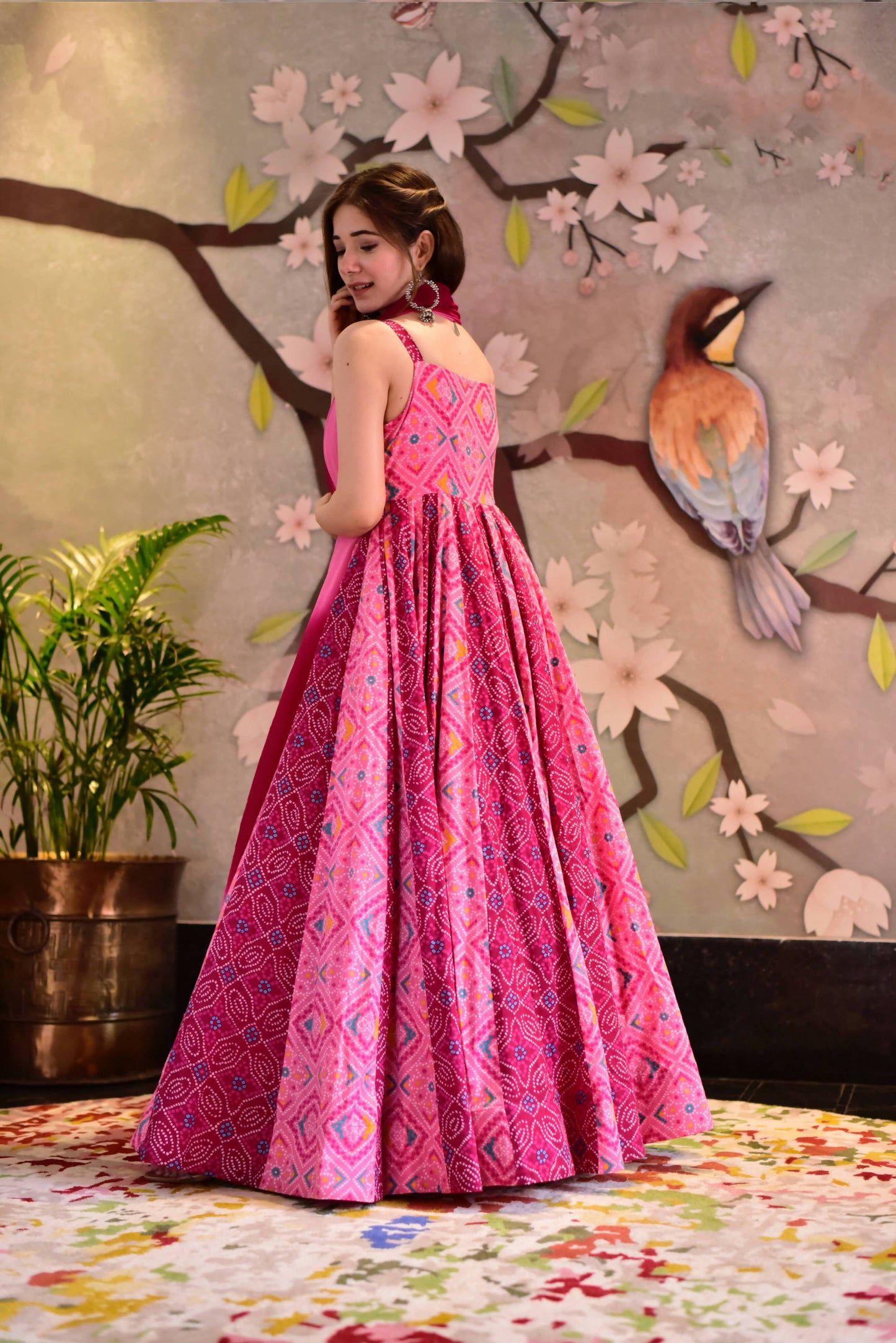 Everywhere Designer Pink Silk Cotton Stitched Suit With Dupatta - Anbazaar