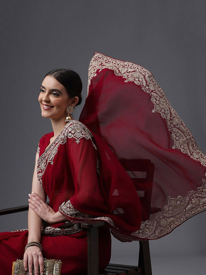 kasee Embroidered Poly Georgette Saree