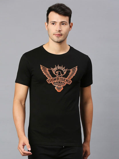 Fancode Sunrisers Hyderabad Logo Print Round Neck Cotton IPL T-shirt