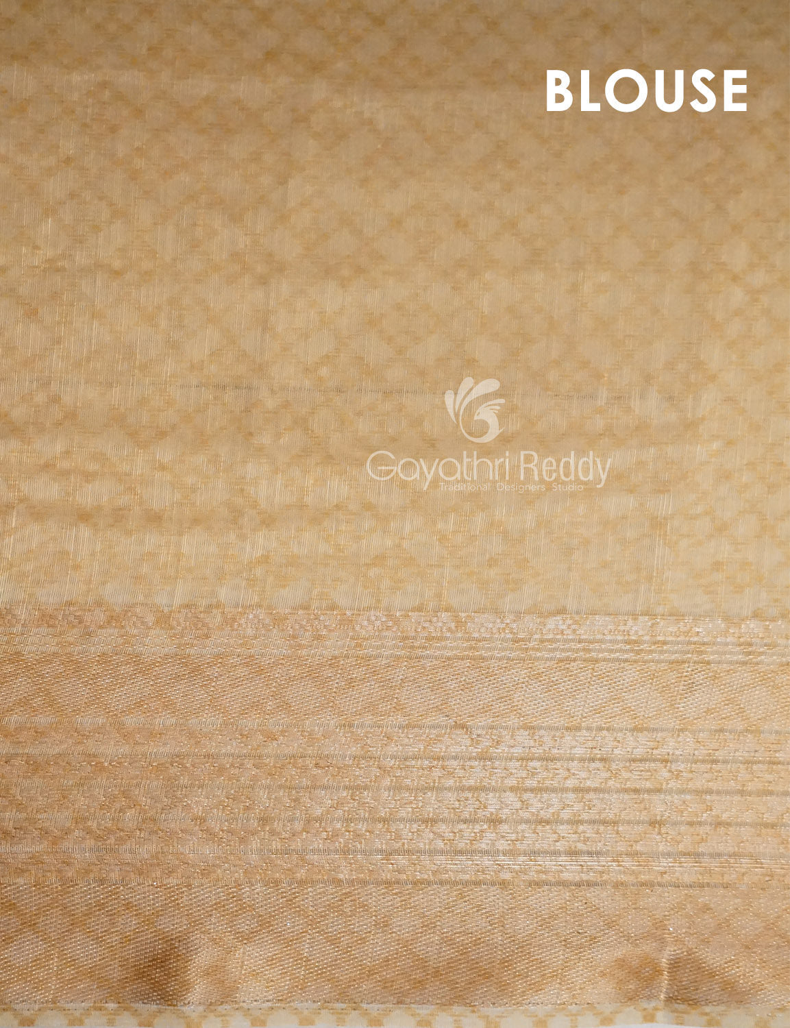 Shades of Wheat with Floral Design Semi Chanderi Saree By Gayathri Reddy Designer Studio
