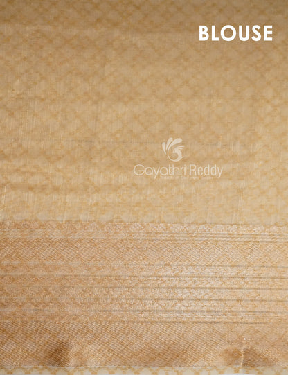 Shades of Wheat with Floral Design Semi Chanderi Saree By Gayathri Reddy Designer Studio