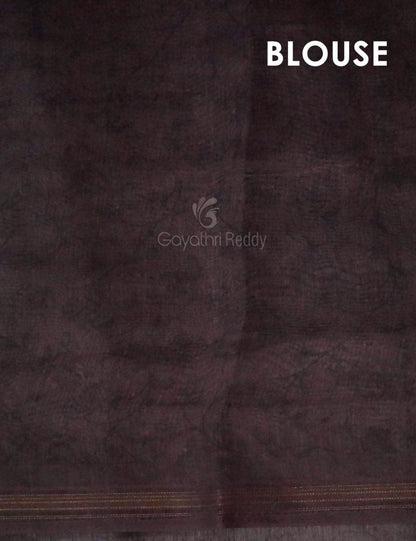 Baby Brown Mix With Pink Floral Design Printed Semi Chanderi Saree By Gayathri Reddy Designer Studio
