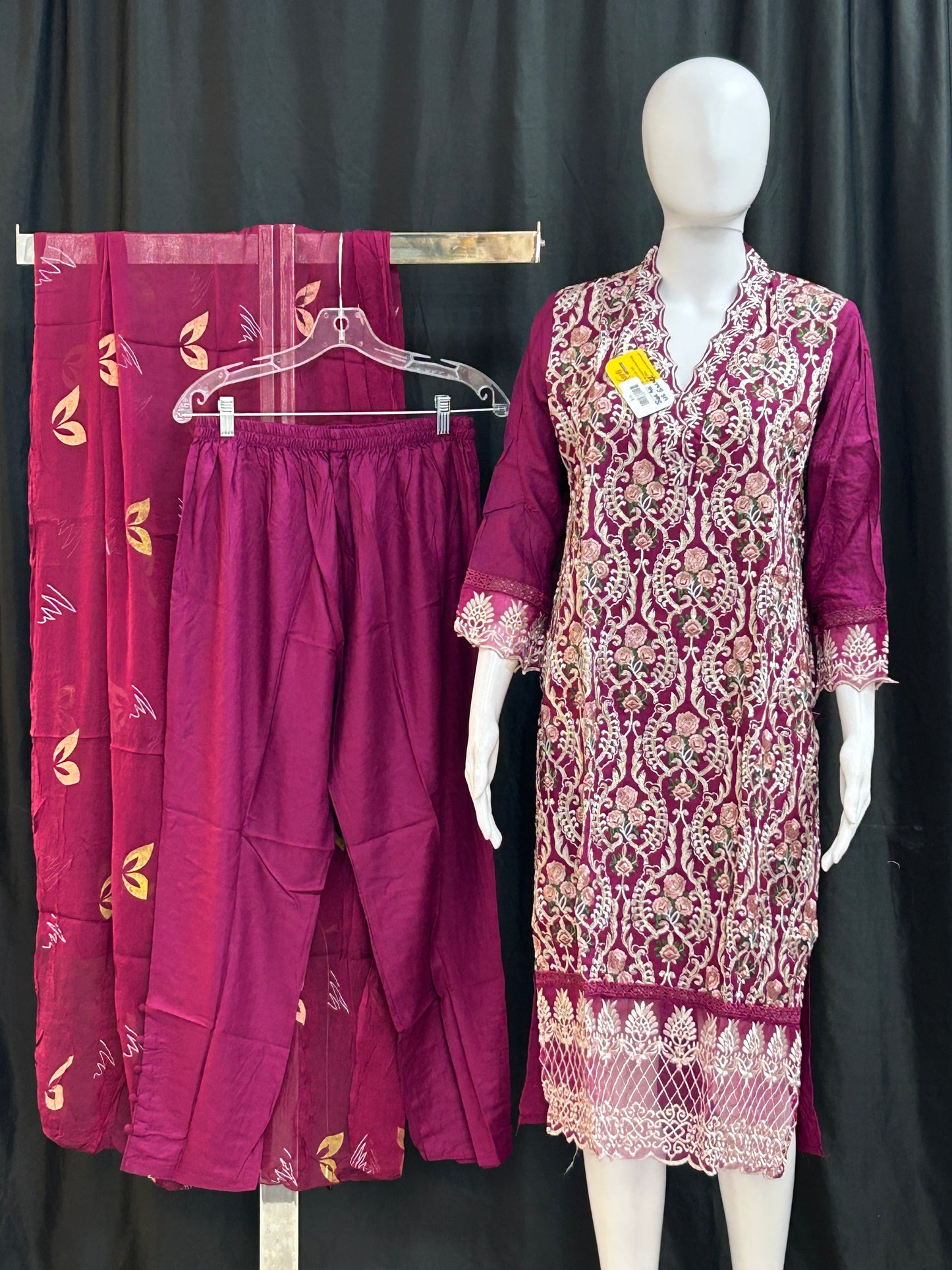 Embroidered party wear suit