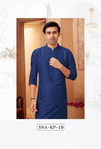 Joban Fashion Navy Blue Art Silk Kurta Pyjama