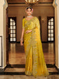 Monjolika Fashion Silk Blend Silk Saree In Mustard Yellow With Rich Meenakari Zari Weaving