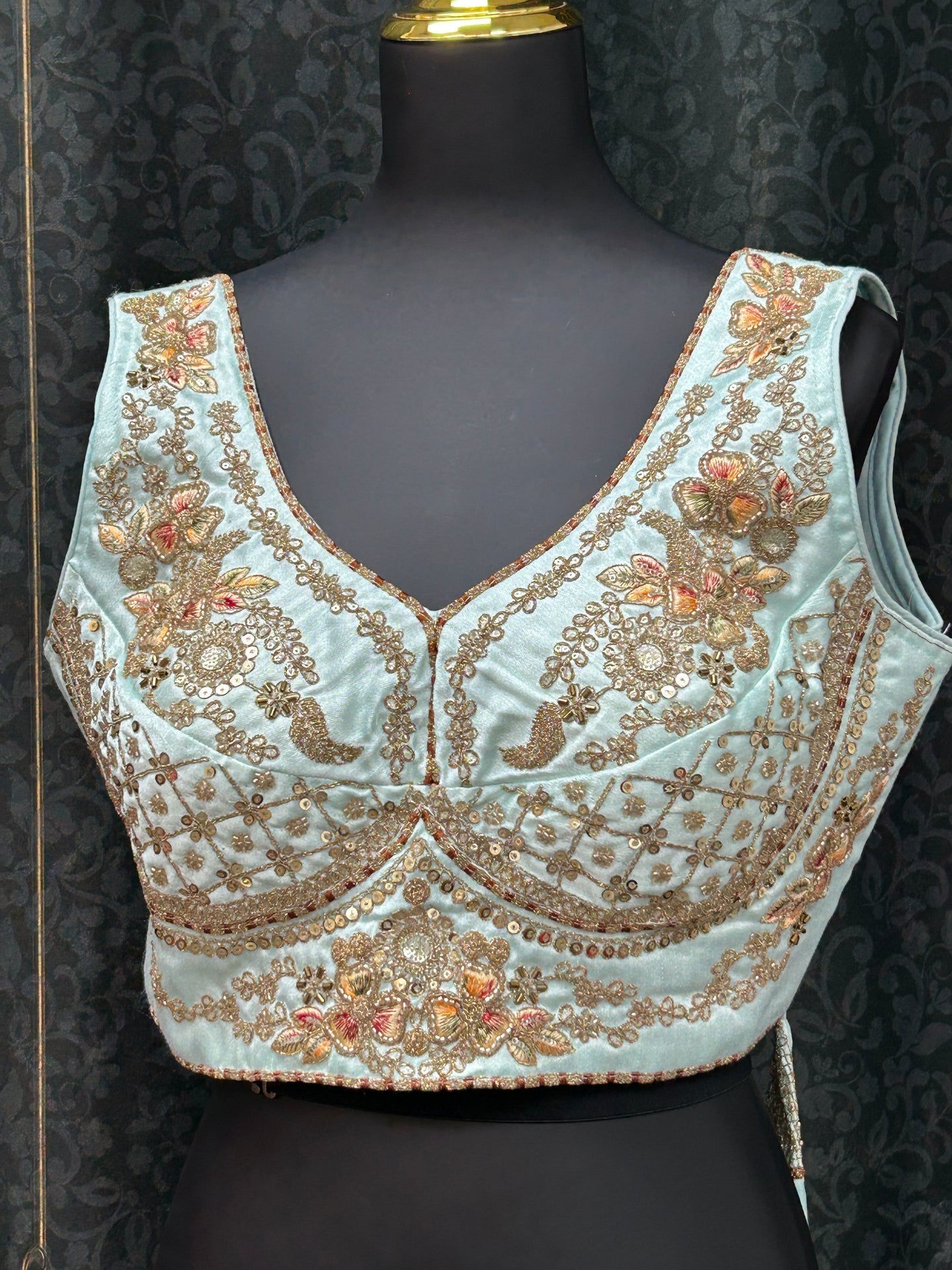 Silk blouse with heavy embroidery work