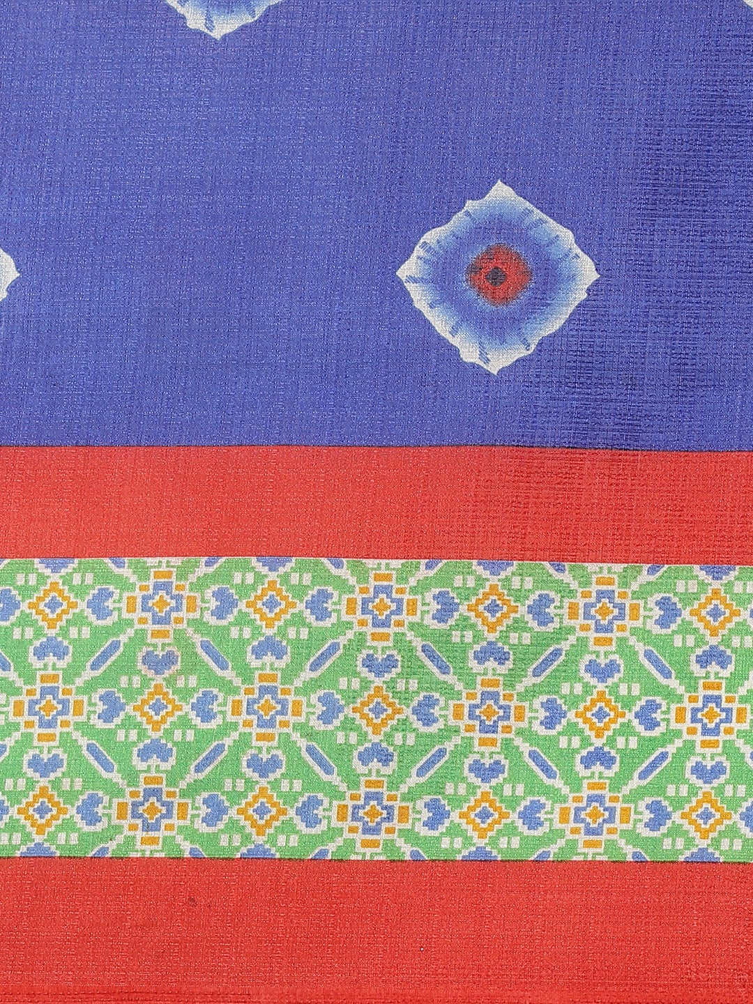 Saree Mall Blue & Off-White Dyed Effect Saree