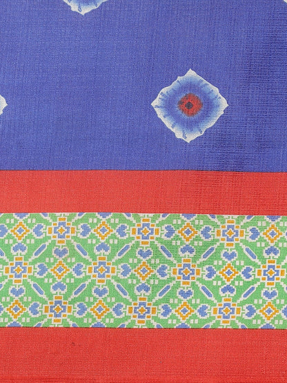 Saree Mall Blue & Off-White Dyed Effect Saree