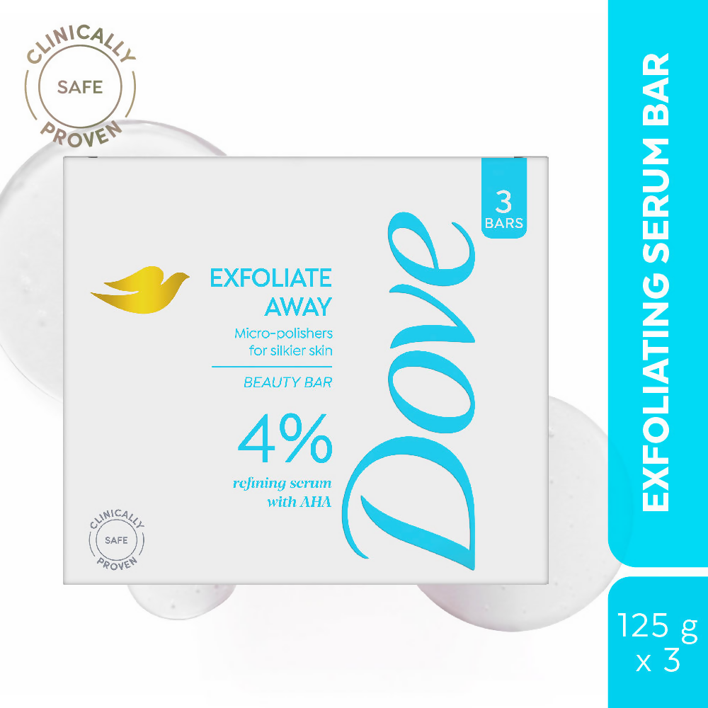 Dove Exfoliate Away Serum Beauty Bar with 4% Refining Serum + AHA