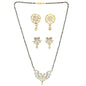 AanyaCentric Gold-Polished Mangalsutra with Pendant, 2 Pair Earrings