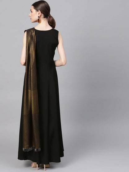Ahalyaa Black Crepe Dress