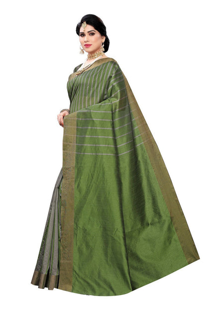 Vamika Paithani Green Cotton Silk Weaving Saree (Paithani Green)