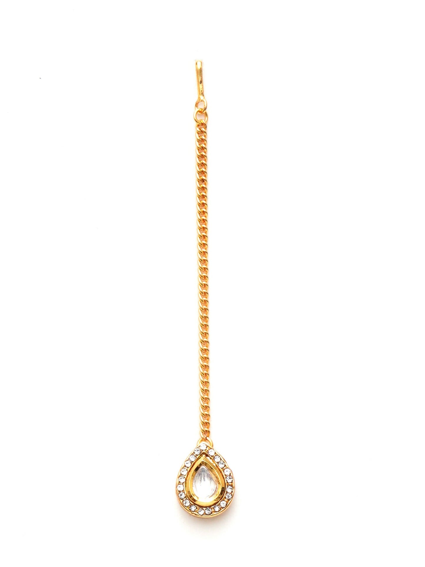 Kundan Maang Tikka (Gold) - Ruby Raang