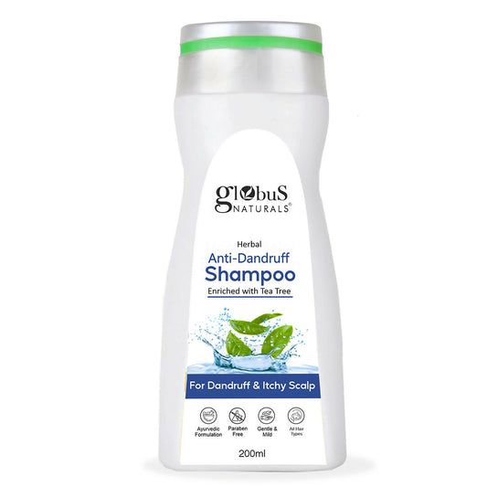 Globus Naturals Anti Dandruff Shampoo, For Dandruff and Itchy Scalp, Suitable For All Hair Types