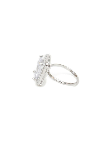 white stone ring (silver) - Ruby Raang
