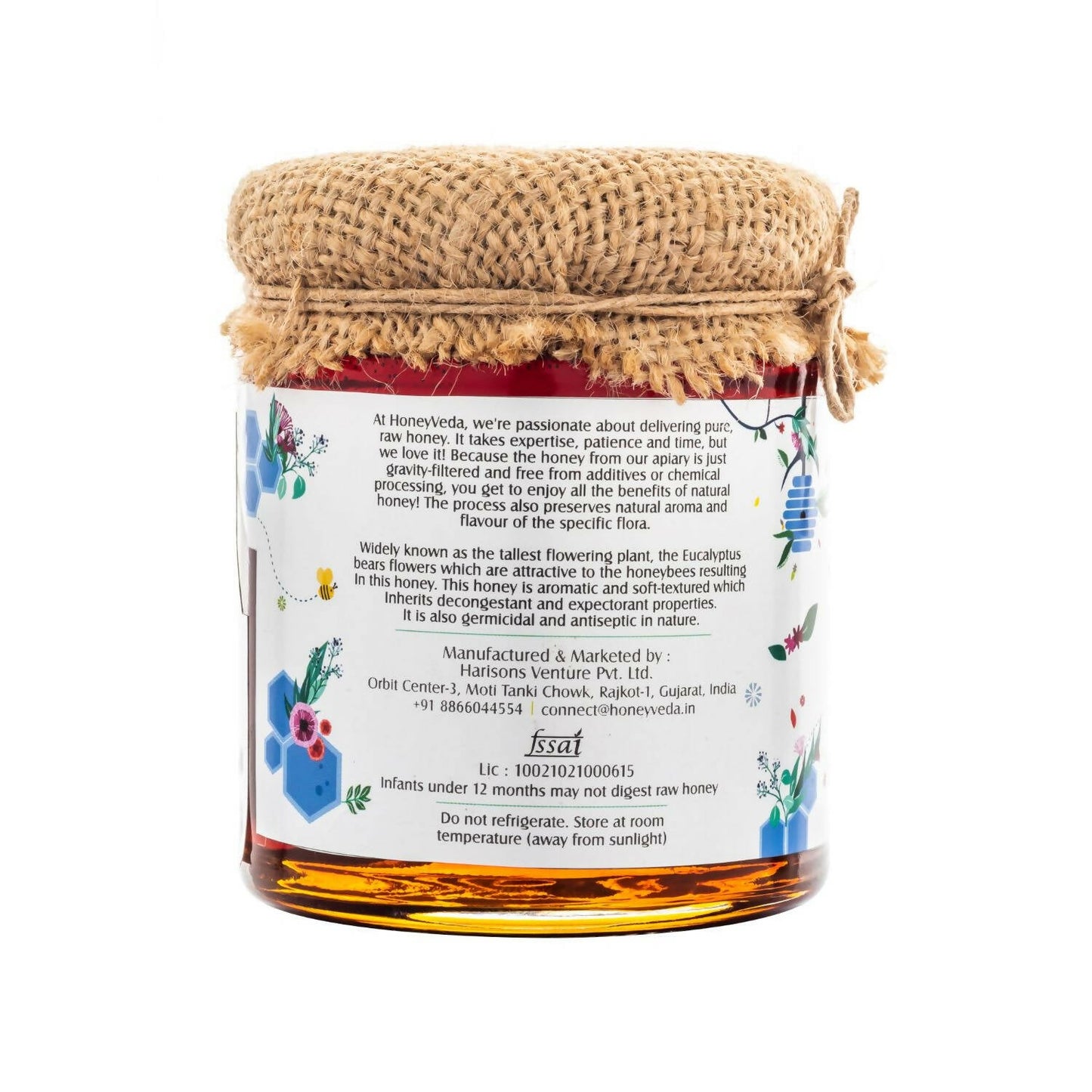 HoneyVeda Premium Raw Eucalyptus Honey